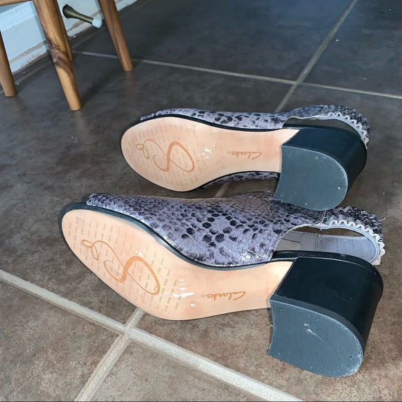 Clarks Barley Charm Snakeskin Print Sandals Size 6.5 - Picture 10 of 11